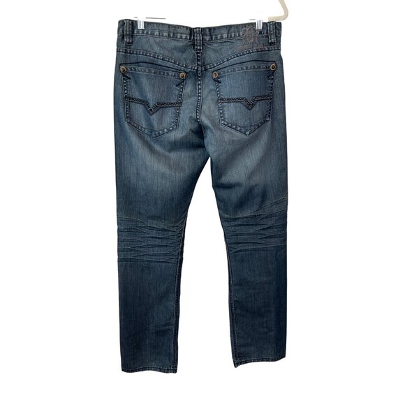 Request Jeans Size 34x34 Mid Rise Blue Denim Classic 5 Pockets Classic Fit Retro - Picture 2 of 8